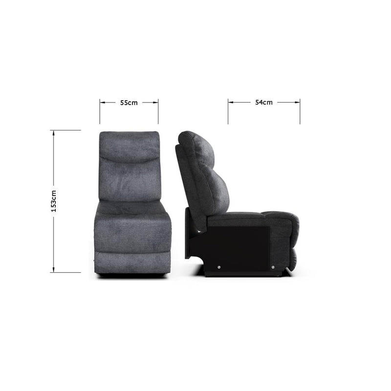 Monty Armless 1 Seat Sectional - Vogue 16 Graphite