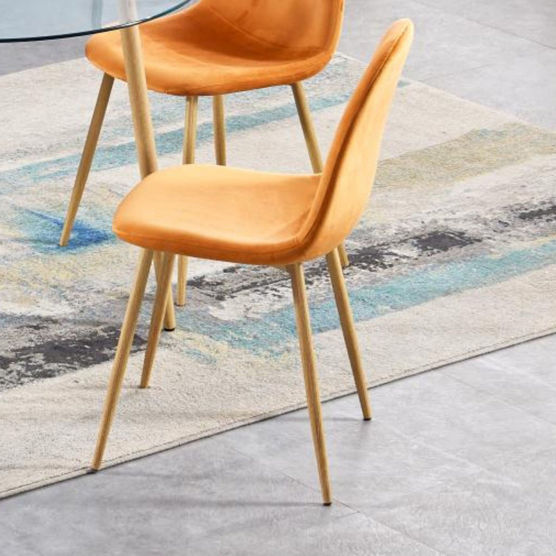 Bergen Dining Chair Velvet Orange