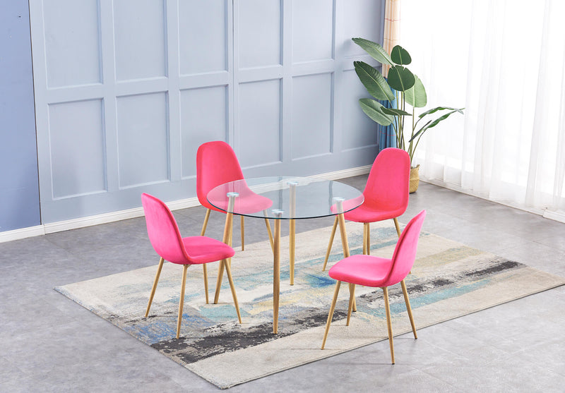 Bergen Dining Chair Velvet Pink