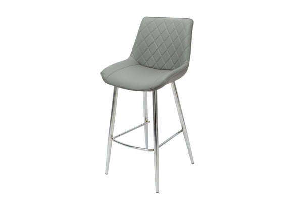 Sydney Bar Stool Grey With Chrome Legs