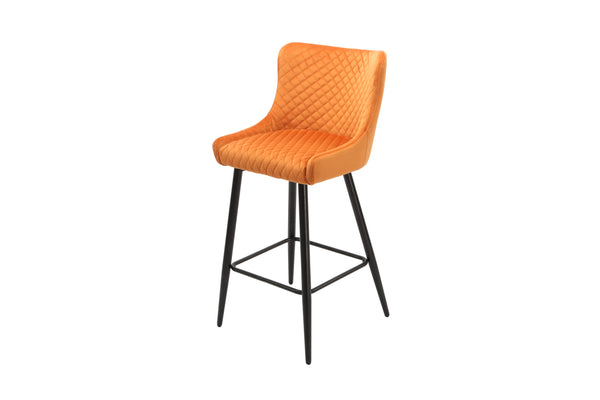 Treviso Bar Stool Orange Velvet