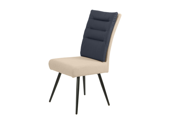 Neve Dining Chair Taupe with Midnight Blue Padding