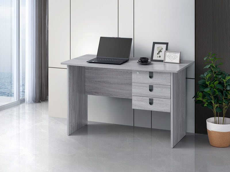 3 Drawer Writing Desk Grey