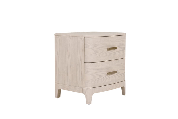 Lara Bedside Table 2 Drawer - Parisian Cream