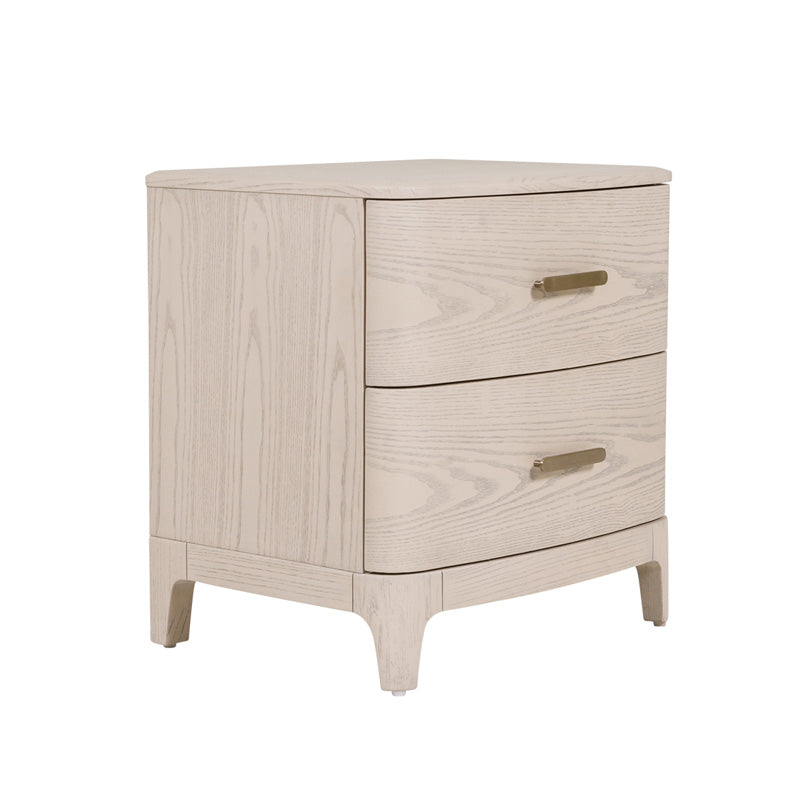 Lara Bedside Table 2 Drawer - Parisian Cream