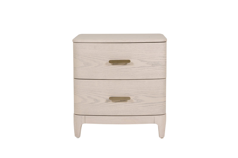 Lara Bedside Table 2 Drawer - Parisian Cream