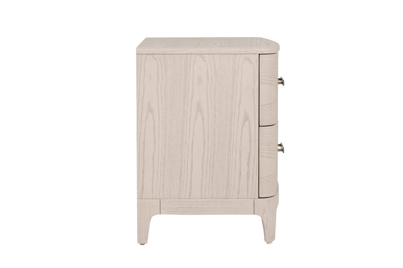 Lara Bedside Table 2 Drawer - Parisian Cream