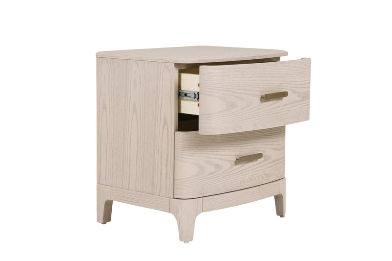 Lara Bedside Table 2 Drawer - Parisian Cream