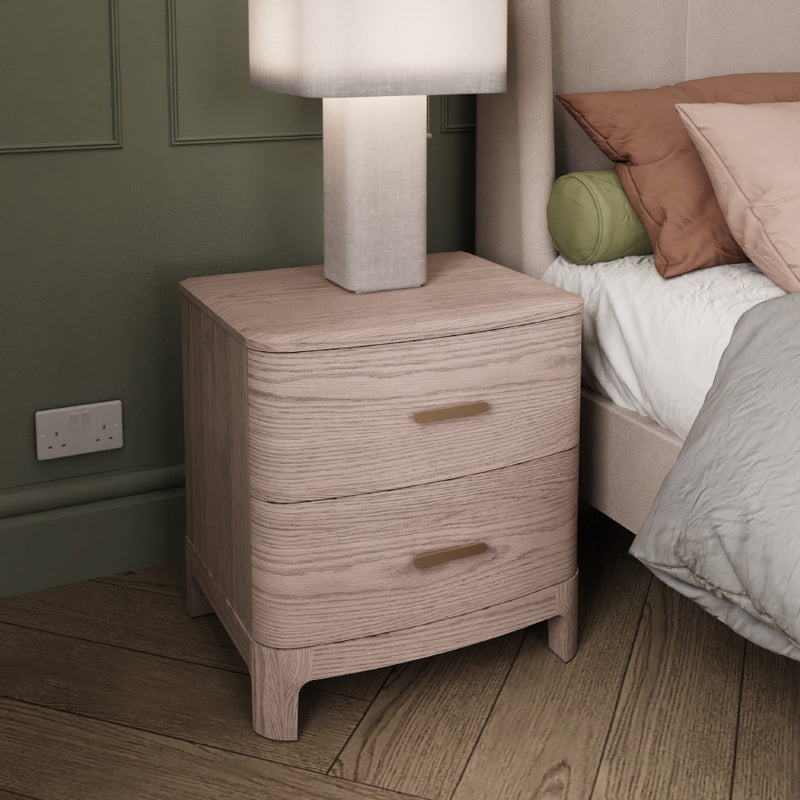 Lara Bedside Table 2 Drawer - Parisian Cream