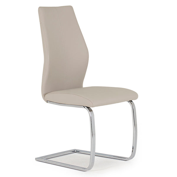 Enzo Dining Chair - Chrome Leg Taupe