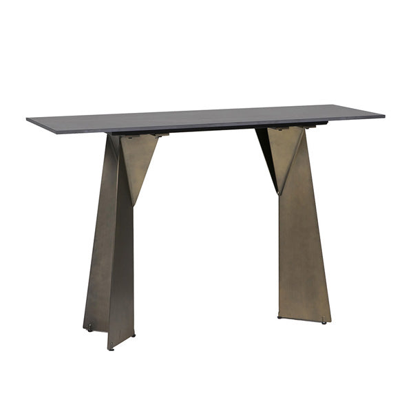 Iris Console Table - Stone Golden Black